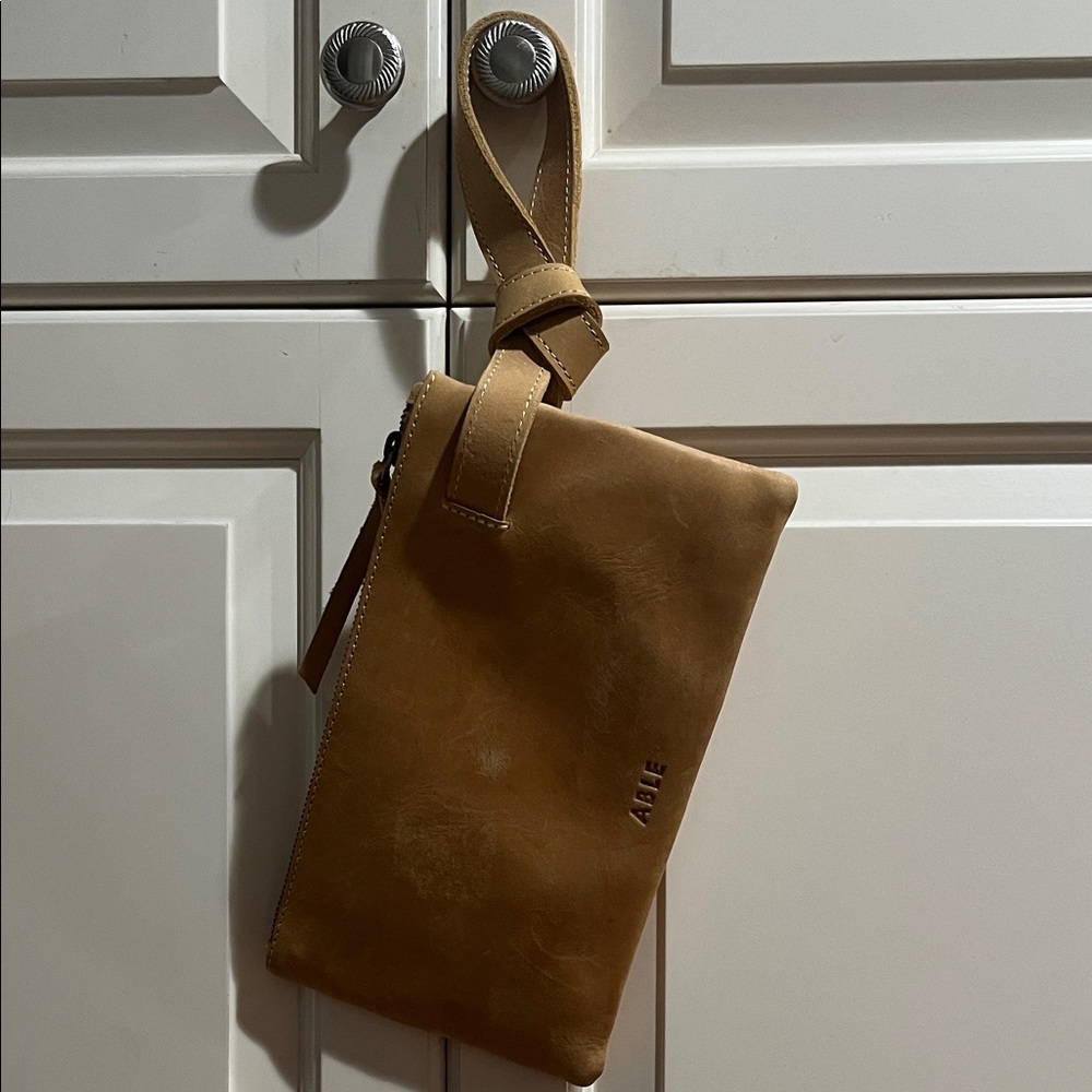 Able Rachel wristlet Tan Leather Bag